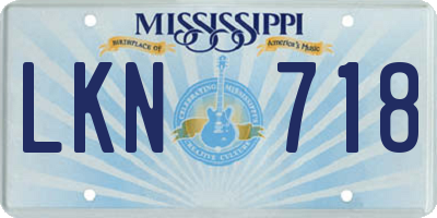 MS license plate LKN718