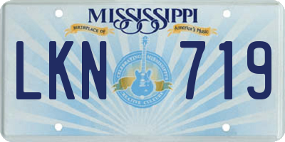MS license plate LKN719
