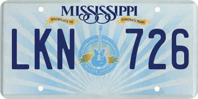 MS license plate LKN726