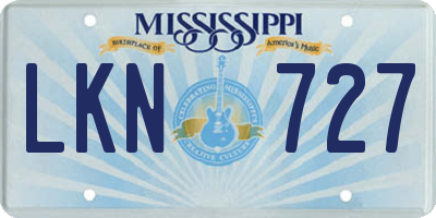 MS license plate LKN727