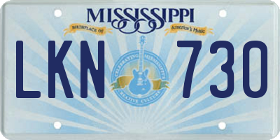MS license plate LKN730