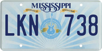 MS license plate LKN738