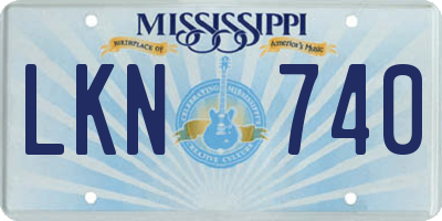 MS license plate LKN740