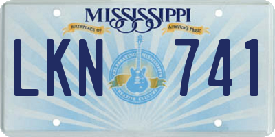 MS license plate LKN741
