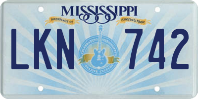 MS license plate LKN742
