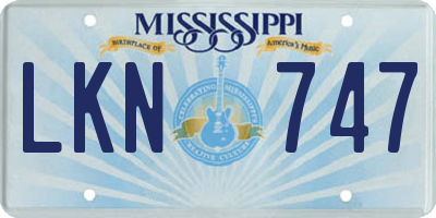MS license plate LKN747