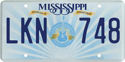 MS license plate LKN748