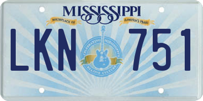 MS license plate LKN751