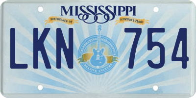 MS license plate LKN754