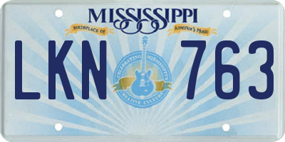 MS license plate LKN763
