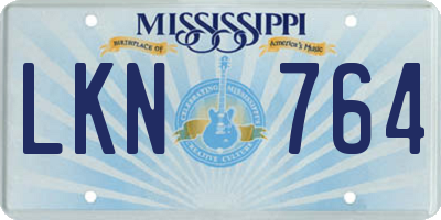 MS license plate LKN764