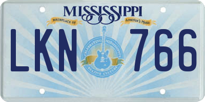 MS license plate LKN766