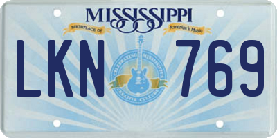 MS license plate LKN769