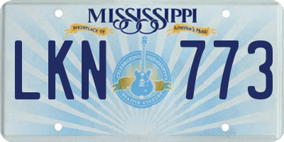 MS license plate LKN773