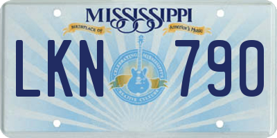 MS license plate LKN790