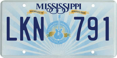 MS license plate LKN791