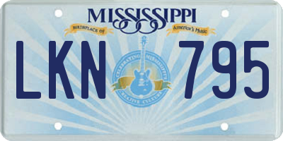 MS license plate LKN795