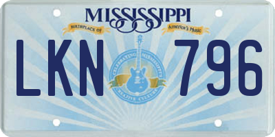 MS license plate LKN796