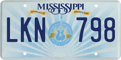 MS license plate LKN798