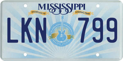 MS license plate LKN799