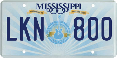 MS license plate LKN800