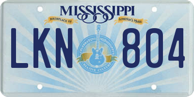 MS license plate LKN804