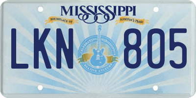 MS license plate LKN805