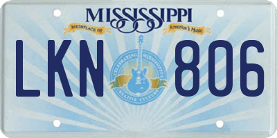 MS license plate LKN806