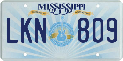MS license plate LKN809