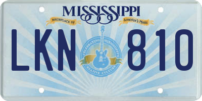 MS license plate LKN810