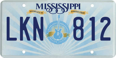 MS license plate LKN812