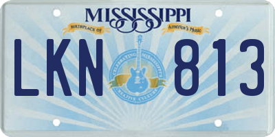 MS license plate LKN813
