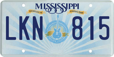 MS license plate LKN815