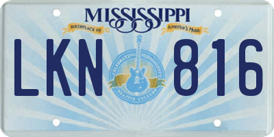 MS license plate LKN816