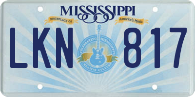 MS license plate LKN817