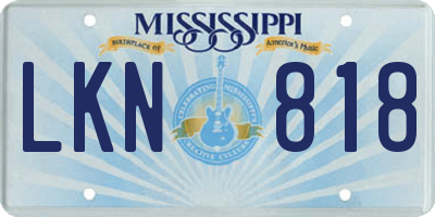 MS license plate LKN818