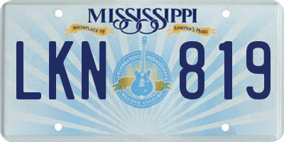 MS license plate LKN819