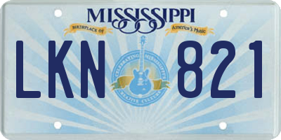 MS license plate LKN821
