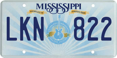 MS license plate LKN822