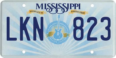 MS license plate LKN823