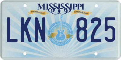 MS license plate LKN825