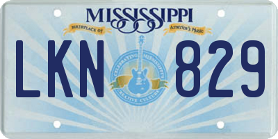 MS license plate LKN829
