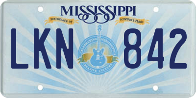 MS license plate LKN842