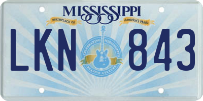 MS license plate LKN843
