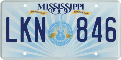 MS license plate LKN846
