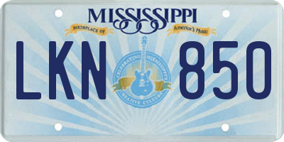MS license plate LKN850
