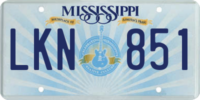 MS license plate LKN851