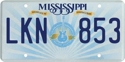 MS license plate LKN853