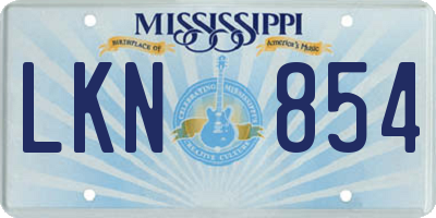 MS license plate LKN854