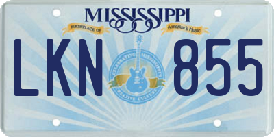 MS license plate LKN855